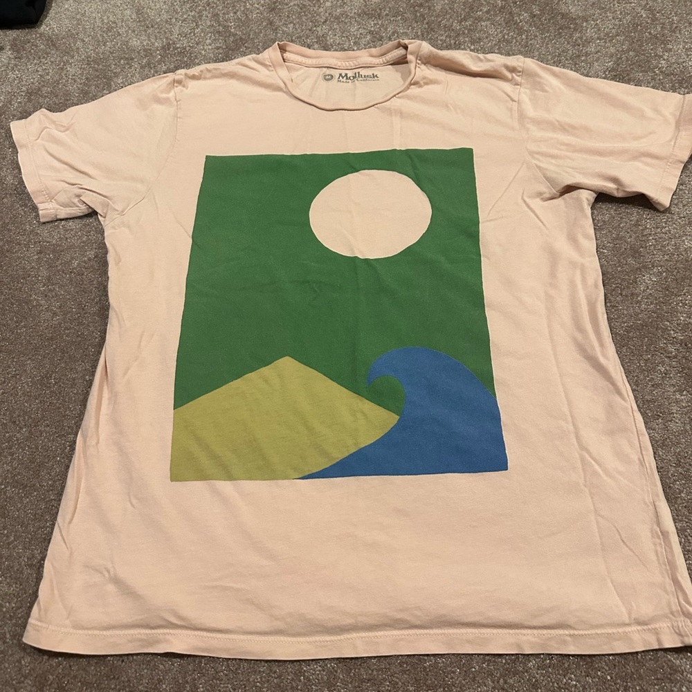 Pink Mollusk Surf Shop Graphic Tee - Green and Blue Design